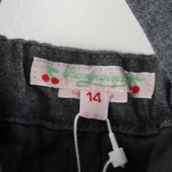 NWT Bonpoint Joba Virgin Wool Suspender Style Trouser Pants Gray Chine 14 Girls - Picture 5 of 8